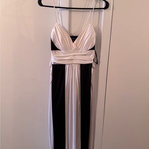 Elegant Black and White Evening Dress